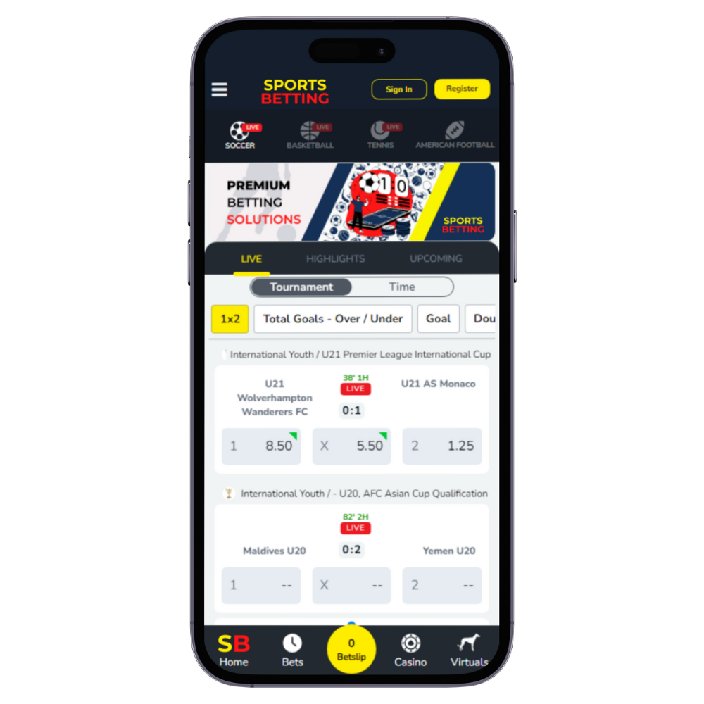 Mobile betting interface